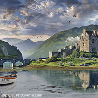 Buy canvas prints of Photo of the Beautiful Enigmantic Eilean Donan Castle  by Paul E Williams