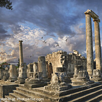 Buy canvas prints of The Picturesque Ancient Greek ruins of Didyma Apollo Temple by Paul E Williams
