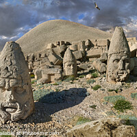 Buy canvas prints of The spectacular ancient statues of Mount Nemrut, Turkey by Paul E Williams