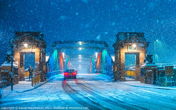 Rochester Bridge during the snow storm 2022 Framed Mounted Print by Daniel Macpherson