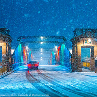 Buy canvas prints of Rochester Bridge during the snow storm 2022 by Daniel Macpherson