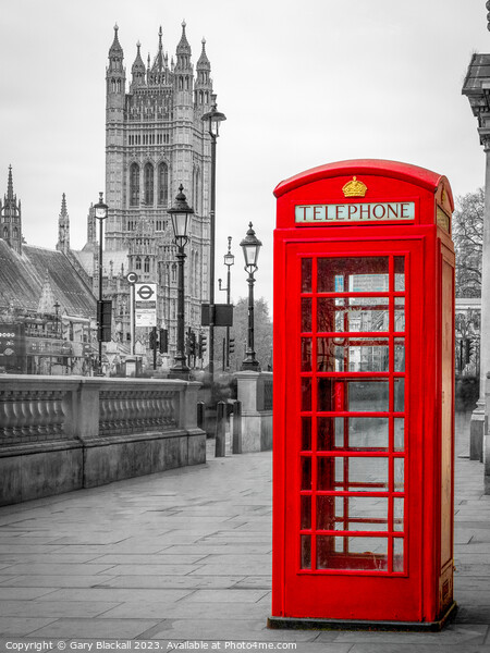 London Red Phonebox Picture Board by Gary Blackall