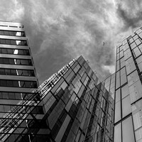 Buy canvas prints of Manchester Architecture by Jean Gilmour