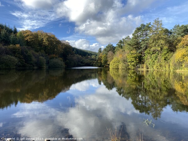 Captivating Clydach Reservoir Reflection Picture Board by Jeff Davies