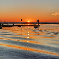 Buy canvas prints of Sunrise over Brightlingsea Harbour in Essex  by Tony lopez