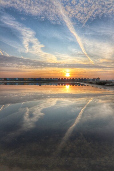 Brightlingsea tidal pool sunrise reflections Picture Board by Tony lopez