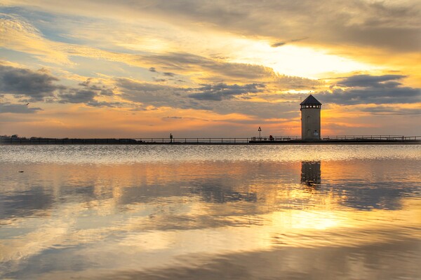 A sunset over Brightlingsea Batemans tower.  Picture Board by Tony lopez
