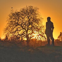 Buy canvas prints of Yoxman statue Yoxford in the sunset by Tony lopez