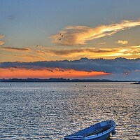 Buy canvas prints of Sunset colours over the Brightlingsea Creek  by Tony lopez