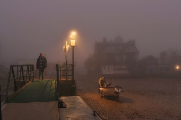 Going out into the mist over the Brightlingsea Harbour  Picture Board by Tony lopez