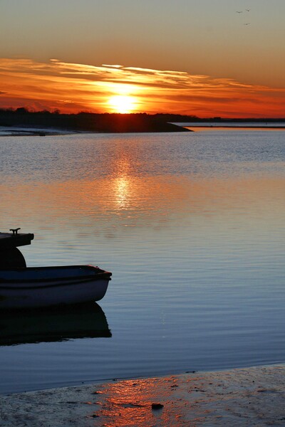 Sunset across the  Brightlingsea Harbour  Picture Board by Tony lopez