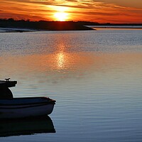 Buy canvas prints of Sunset across the  Brightlingsea Harbour  by Tony lopez