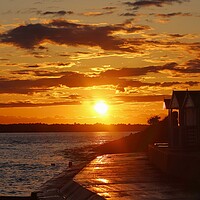 Buy canvas prints of Sunset over Brightlingsea Beach  by Tony lopez