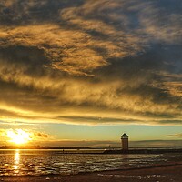 Buy canvas prints of Sunset over the tidal pool in Brightlingsea  by Tony lopez