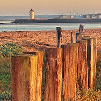 Buy canvas prints of Batemans tower Brightlingsea basking in the sunrise rise  by Tony lopez