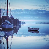 Buy canvas prints of Early morning blue over the Brightlingsea Harbour  by Tony lopez