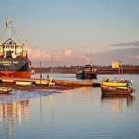 Buy canvas prints of Brightlingsea Harbour in the afternoon sunshine  c by Tony lopez