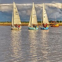 Buy canvas prints of Race reflections over Brightlingsea Harbour  by Tony lopez