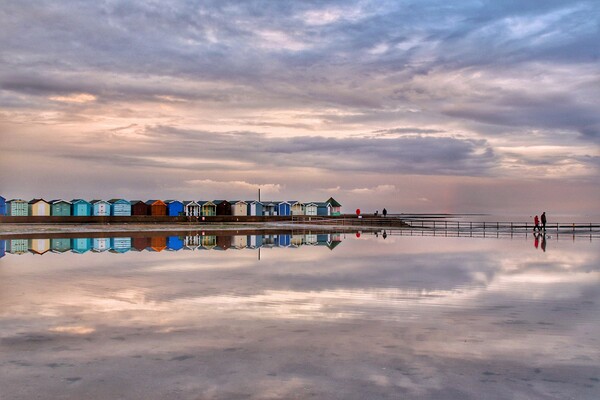 Cloudscape over Brightlingsea tidal pool giving reflections and colours  Picture Board by Tony lopez