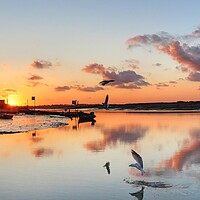 Buy canvas prints of  sunrise over Brightlingsea Harbour  by Tony lopez