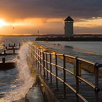 Buy canvas prints of Sunset over Batemans Tower in Brightlingsea essex. by Tony lopez