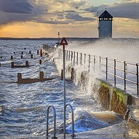 Buy canvas prints of Sunset over Batemans Tower in Brightlingsea essex. by Tony lopez