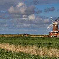 Buy canvas prints of Cley windmill in norfolk basking in the afternoon sun  by Tony lopez