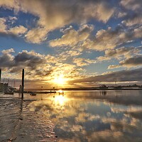 Buy canvas prints of Sky cloudscape sunrise over Brightlingsea Harbour  by Tony lopez