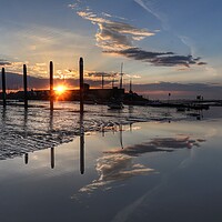 Buy canvas prints of Cloudscape Brightlingsea Harbour morning reflections  by Tony lopez