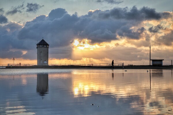 Walking in the Brightlingsea sunset  Picture Board by Tony lopez