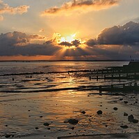 Buy canvas prints of Sunset over Brightlingsea Creek  by Tony lopez