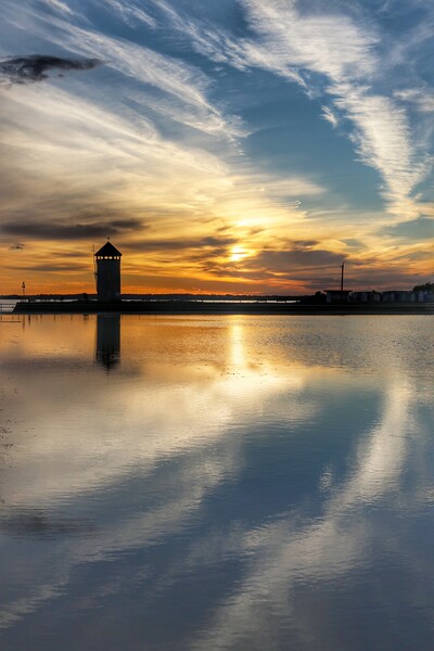 Cloudscape reflections over Brightlingsea tidal pool  Picture Board by Tony lopez