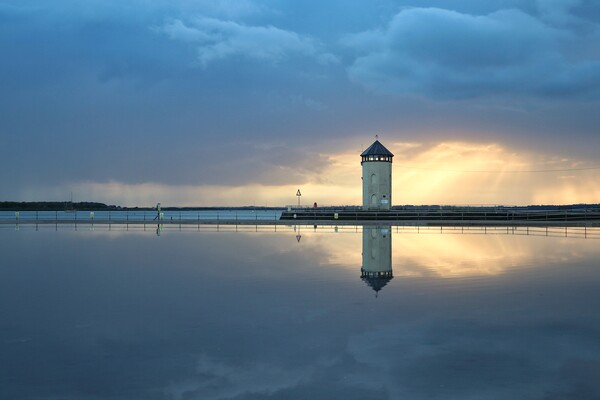 Cloudscape reflections at sunset in Brightlingsea  Picture Board by Tony lopez