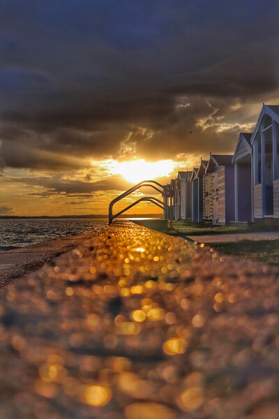 Sunsetting after the storm over Brightlingsea beach  Picture Board by Tony lopez