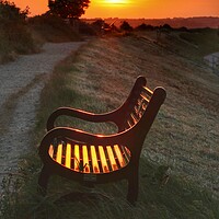 Buy canvas prints of Best seat in the house at sunset in Brightlingsea  by Tony lopez