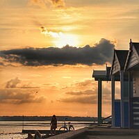 Buy canvas prints of sunsetting over the Brightlingsea Beach  by Tony lopez
