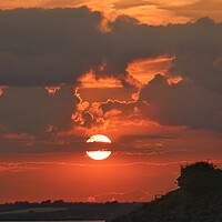 Buy canvas prints of Sun setting over Brightlingsea beach  by Tony lopez