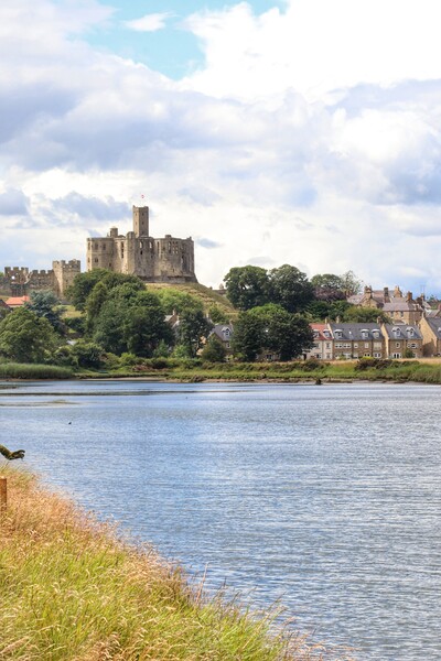 Warkworth castle in the morning sun  Picture Board by Tony lopez