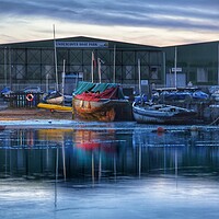 Buy canvas prints of Early morning calm over the Heritage smack Dock in Brightlingsea  by Tony lopez