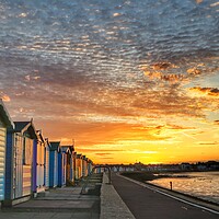 Buy canvas prints of Sunrise over Brightlingsea promenade  by Tony lopez