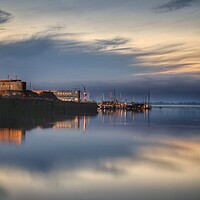 Buy canvas prints of Early morning colours and reflections over the Brightlingsea Creek  by Tony lopez