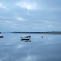 Buy canvas prints of Outdoor Brightlingsea Harbour in  the morning blue  by Tony lopez
