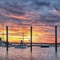 Buy canvas prints of Sunrise colour over Brightlingsea Harbour  by Tony lopez