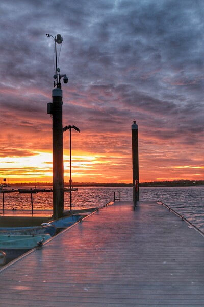 Glorious Sunrise colours over the Brightlingsea Harbour  Picture Board by Tony lopez