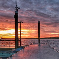Buy canvas prints of Glorious Sunrise colours over the Brightlingsea Harbour  by Tony lopez
