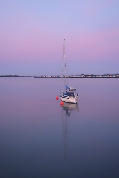 Pre sunrise colours and reflections over Brightlingsea Harbour  Picture Board by Tony lopez