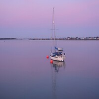Buy canvas prints of Pre sunrise colours and reflections over Brightlingsea Harbour  by Tony lopez