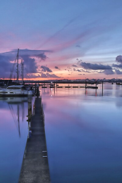 Pre sunrise colours over Brightlingsea Harbour  Picture Board by Tony lopez