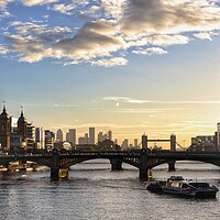 Buy canvas prints of London skyline in the sunrise colours  by Tony lopez