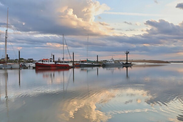 Cloudscape reflections over Brightlingsea harbour  Picture Board by Tony lopez